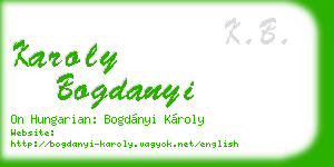 karoly bogdanyi business card