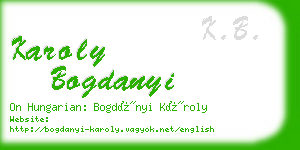 karoly bogdanyi business card
